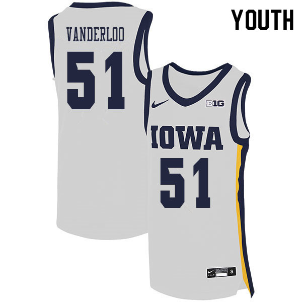 2020 Youth #51 Aidan Vanderloo Iowa Hawkeyes College Basketball Jerseys Sale-White